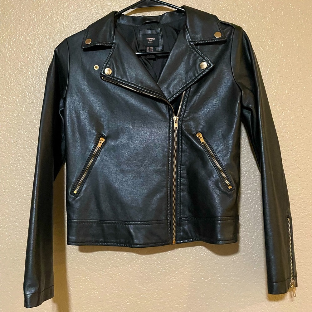 Girls size 11/12 Faux Leather jacket